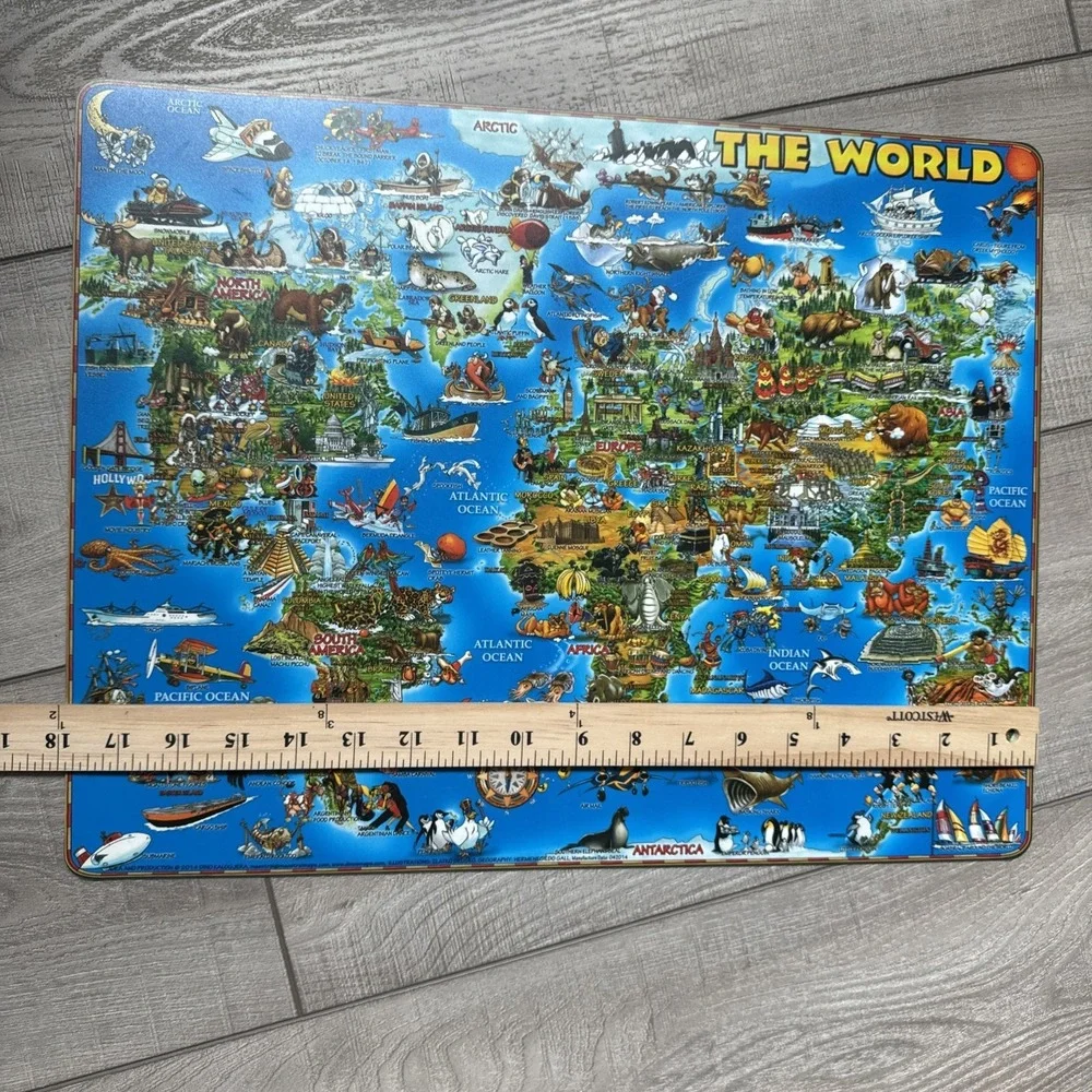 2014 Dino Laminated Geography Learning Placemat World Map 18